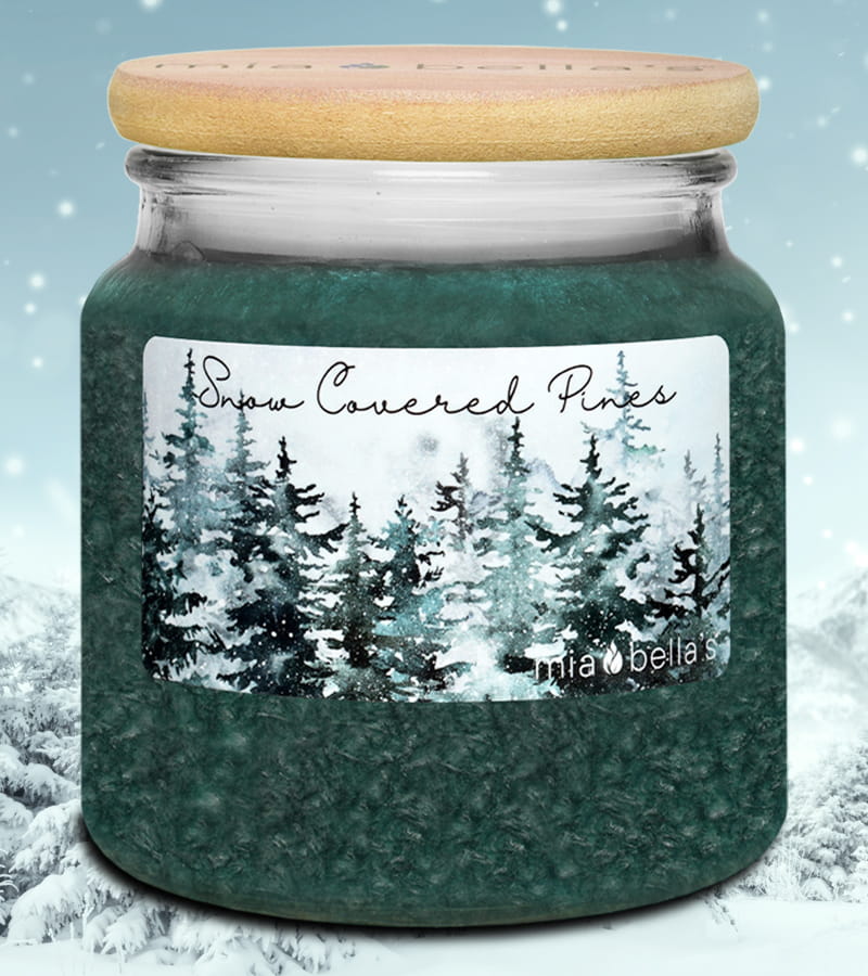 Mia Bella's Snow Covered Pines 16oz Jar Candles & Fragrance Products