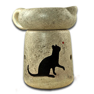 Handpainted Cat Simmer Pot With Bulb.